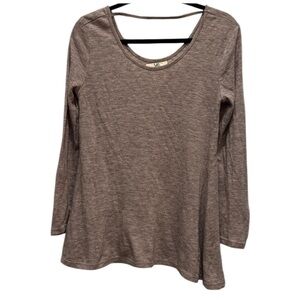 Ya Los Angeles Taupe Flowy Long Sleeve Tee Size Small